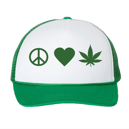 Peace Love Zen Trucker Hat