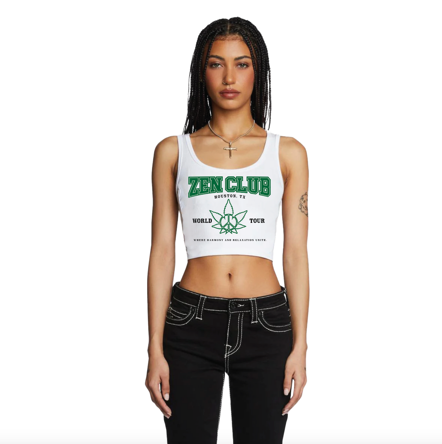 ZEN RELIGION CROP TANK TOP